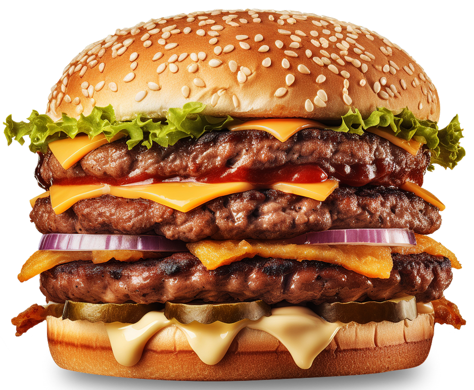 Double cheeseburger au bacon